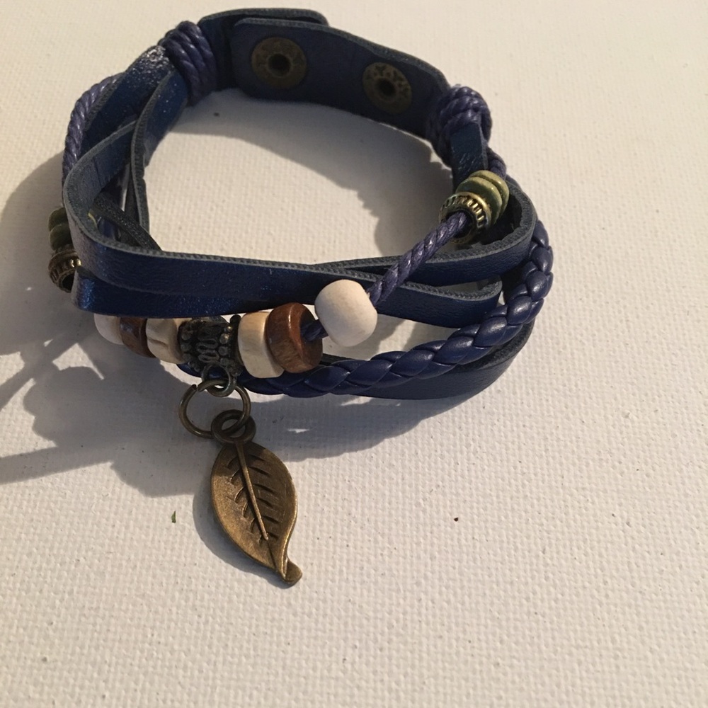 Bracelet- leather with beads